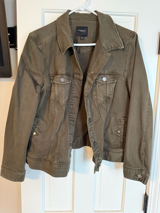 Liverpool Jackets & Blazers - Liverpool Olive Green Women's Denim Jacket